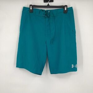 Mens Under Armour Unlined Board Shorts size 32 teal‎